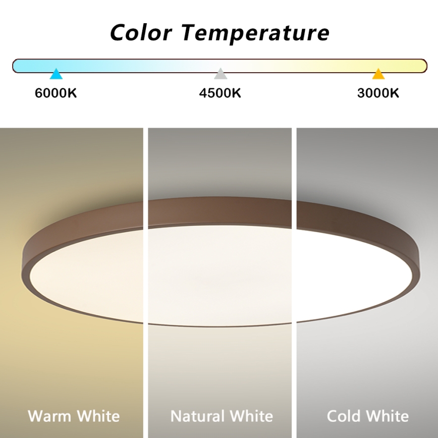 Brilagi - LED dimējams gaismeklis POOL SMART LED/100W/230V, diametrs 80 cm, Wi-Fi Tuya + tālvadība, brūns