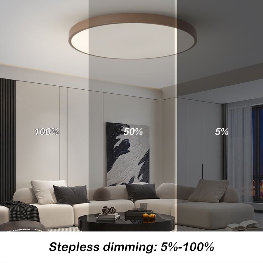 Brilagi - LED dimējams gaismeklis POOL SMART LED/100W/230V, diametrs 80 cm, Wi-Fi Tuya + tālvadība, brūns
