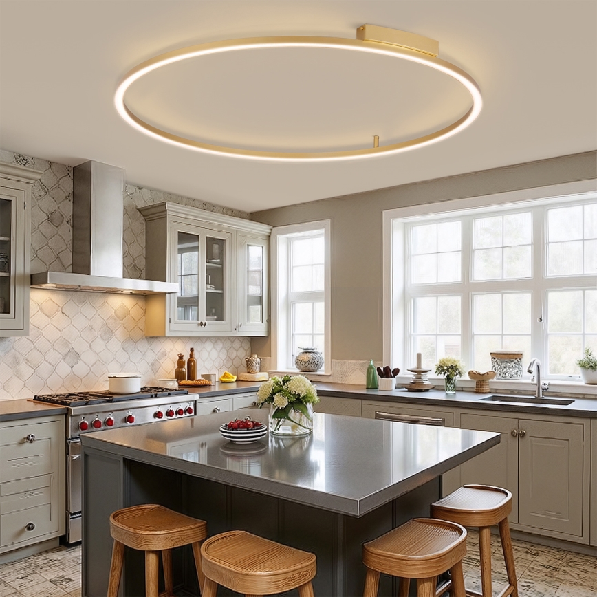 Brilagi - regulējams LED griestu gaismeklis PORTOFINO LED/85W/230V 3000–6000K Ø 120 cm zelta + tālvadības pults