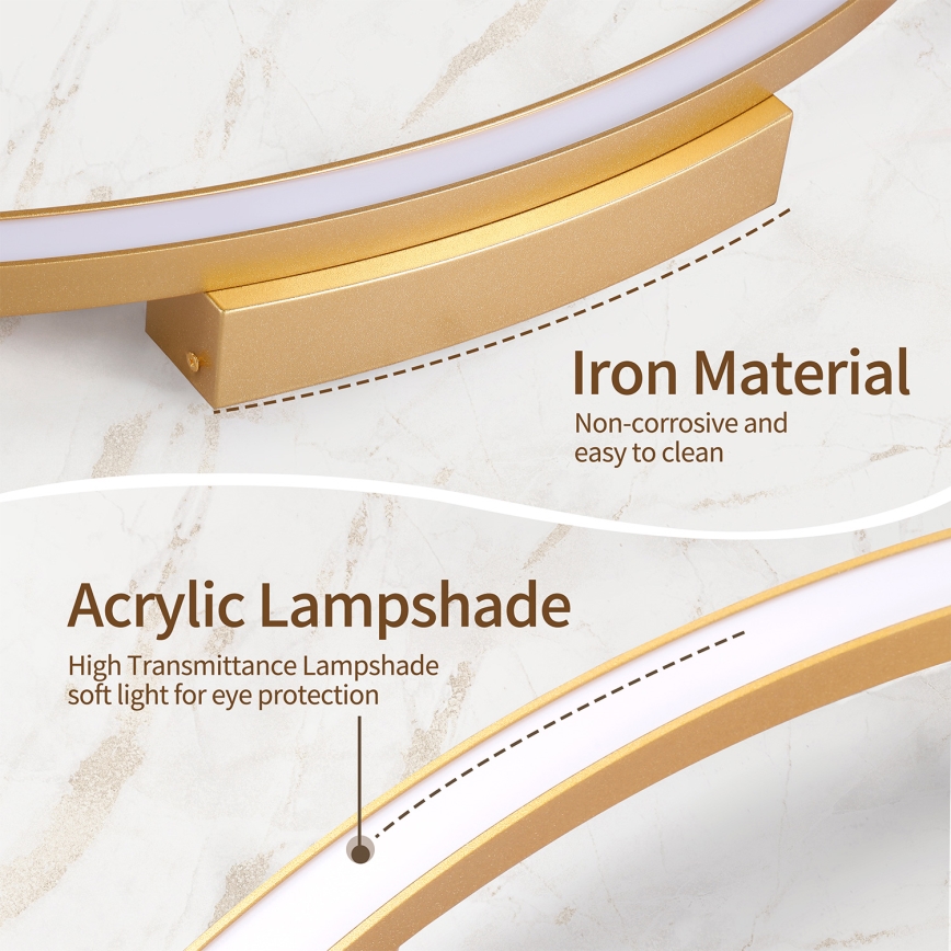 Brilagi - regulējams LED griestu gaismeklis PORTOFINO LED/85W/230V 3000–6000K Ø 120 cm zelta + tālvadības pults