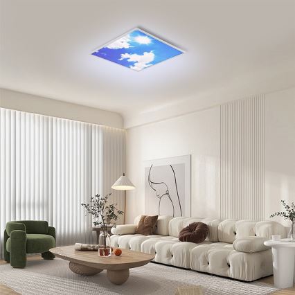 Brilagi - LED stropas gaismeklis ar regulējamu spilgtumu SLIMFRAME SKY LED/58W/230V 60x60 cm 3000-6000K sudraba/zila + tālvadība