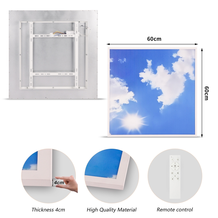 Brilagi - LED stropas gaismeklis ar regulējamu spilgtumu SLIMFRAME SKY LED/58W/230V 60x60 cm 3000-6000K sudraba/zila + tālvadība