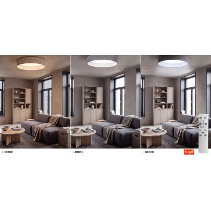 BRILAGI - LED dimējams griestu gaismeklis VELVET SMARTIX STARS LED/24W/230V 3000-6000K Ø 45 cm pelēks Wi-Fi Tuya Beacon + tālvadības pults