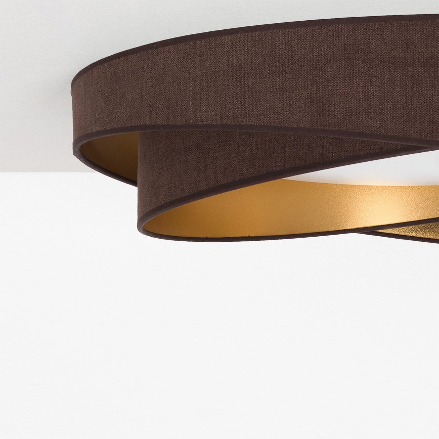 BRILAGI - LED regulējamā griestu lampa VELVET TWIST LED/36W/230V 3000-6000K Ø 65 cm Wi-Fi Tuya Beacon brūna/zelta + tālvadības pults