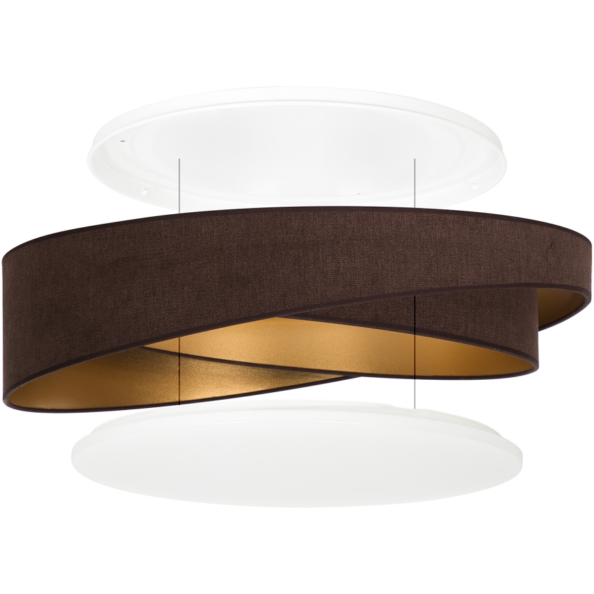 BRILAGI - LED regulējamā griestu lampa VELVET TWIST LED/36W/230V 3000-6000K Ø 65 cm Wi-Fi Tuya Beacon brūna/zelta + tālvadības pults