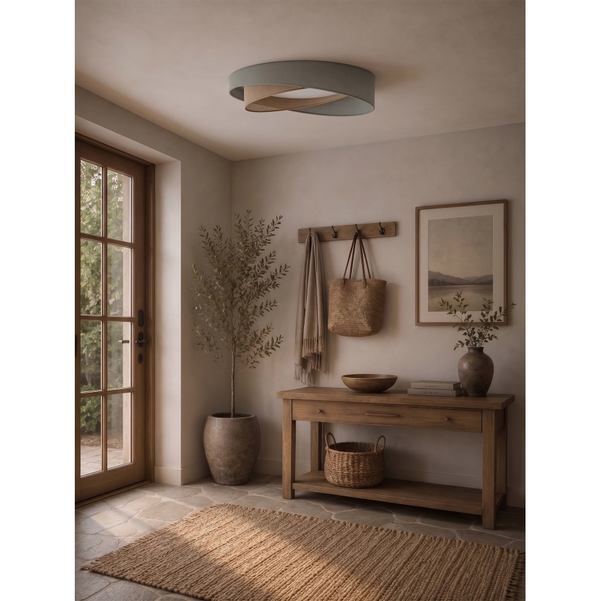 BRILAGI - LED aptumšojama griestu lampa VELVET TWIST LED/36W/230V 3000-6000K pr. 65 cm Wi-Fi Tuya Beacon zaļa/bēša + tālvadības pults
