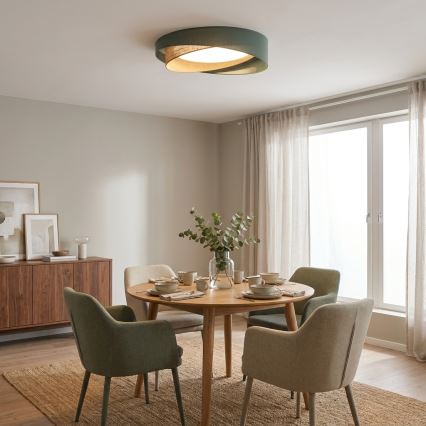 BRILAGI - LED regulējams griestu gaismeklis VELVET TWIST LED/36W/230V 3000-6000K Ø 65 cm Wi-Fi Tuya Beacon zaļš/bēšs + tālvadības pults