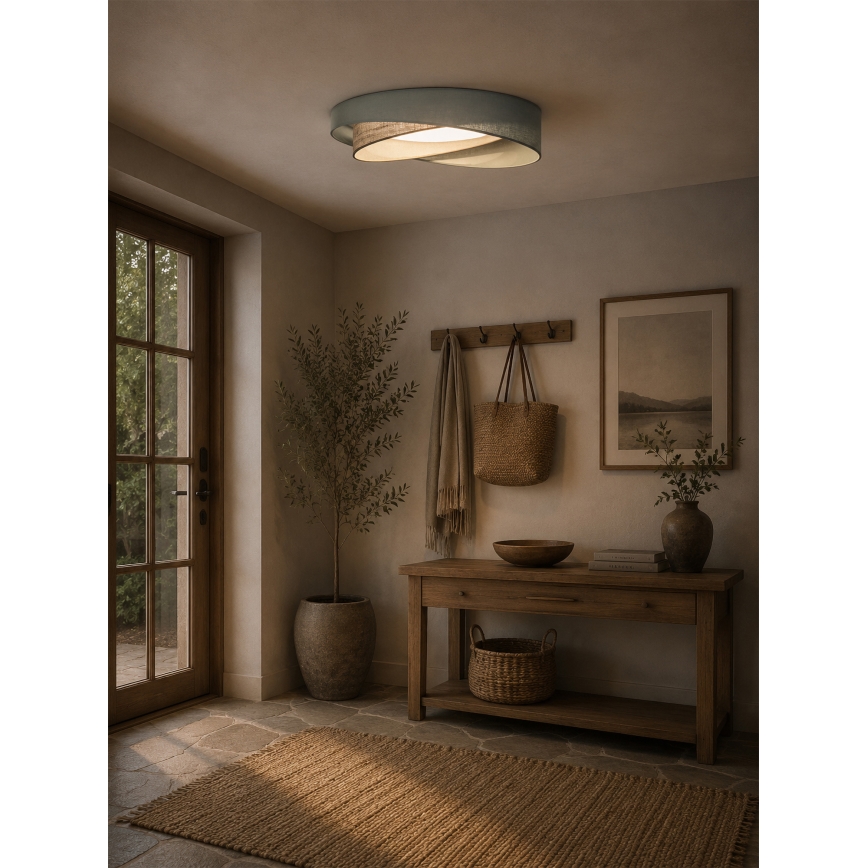 BRILAGI - LED regulējams griestu gaismeklis VELVET TWIST LED/36W/230V 3000-6000K Ø 65 cm Wi-Fi Tuya Beacon zaļš/bēšs + tālvadības pults