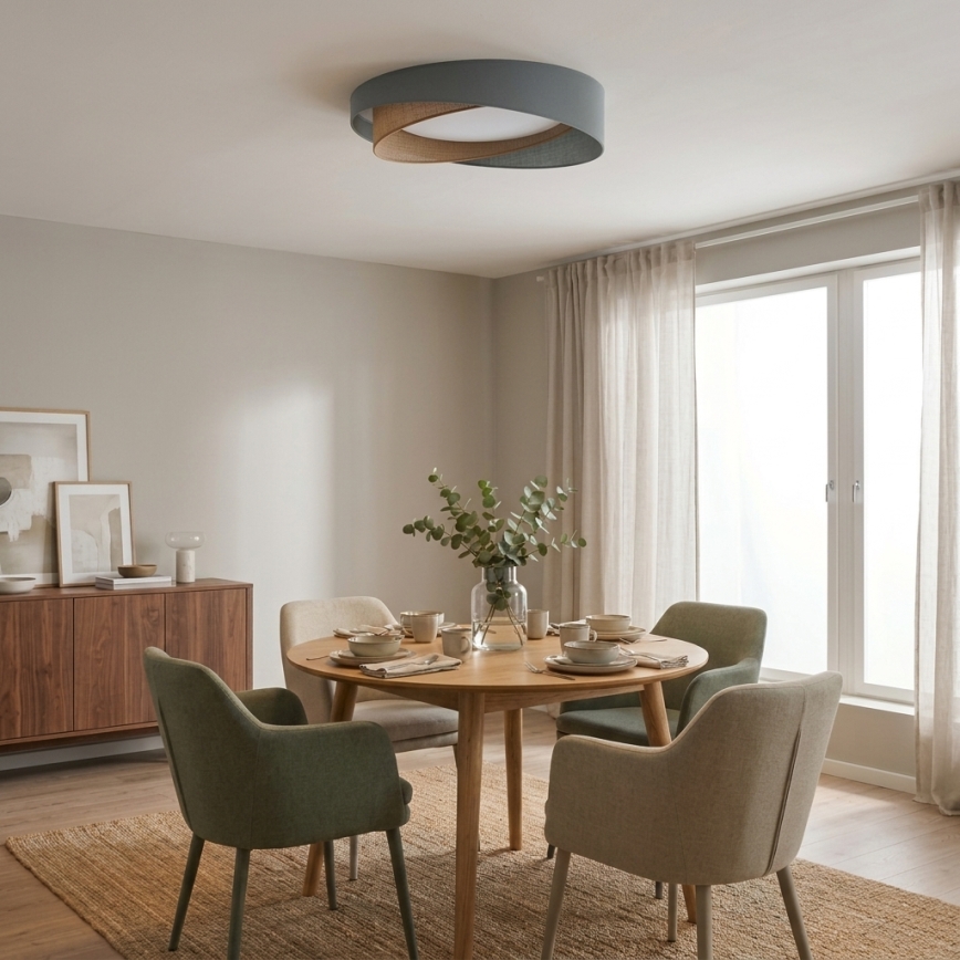 BRILAGI - LED regulējams griestu gaismeklis VELVET TWIST LED/36W/230V 3000-6000K Ø 65 cm Wi-Fi Tuya Beacon zaļš/bēšs + tālvadības pults