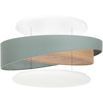 BRILAGI - LED regulējams griestu gaismeklis VELVET TWIST LED/36W/230V 3000-6000K Ø 65 cm Wi-Fi Tuya Beacon zaļš/bēšs + tālvadības pults