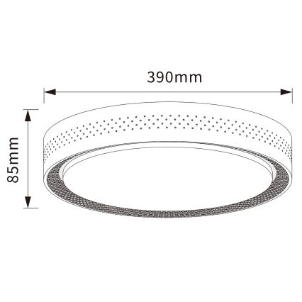 Brilagi - LED regulējams griestu gaismeklis COCI LED/48W/230V 3000-6500K Ø 39 cm koksnes dekors/melns + tālvadības pulti