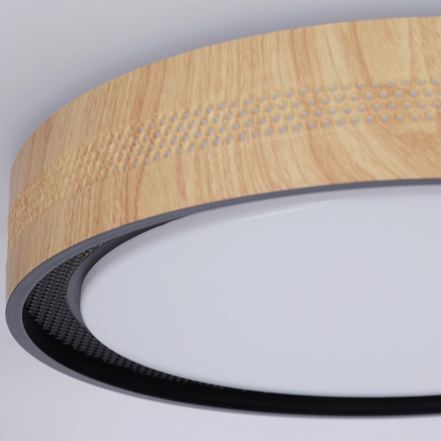 Brilagi - LED regulējams griestu gaismeklis COCI LED/48W/230V 3000-6500K Ø 39 cm koksnes dekors/melns + tālvadības pulti