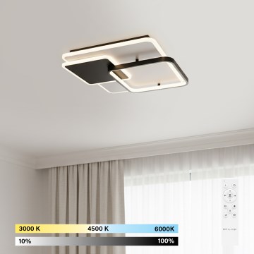 Brilagi - LED dimējams griestu gaismeklis FLARE LED/64W/230V 3000-6000K 45x45 cm balta/melna + tālvadības pults