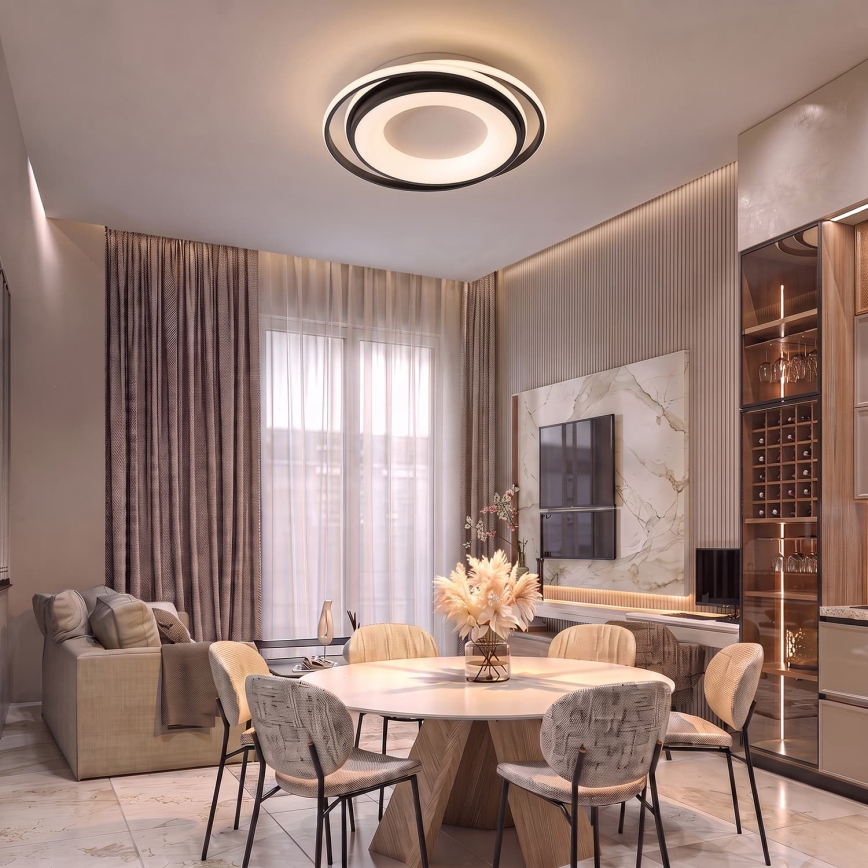 BRILAGI - LED dimējams griestu gaismeklis FLARE LED/84W/230V 3000-6000K 47x51 cm melns + tālvadības pults