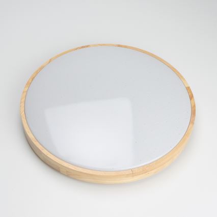 Brilagi - LED dimmējams griestu lukturis PINE LED/24W/230V koka Ø 42 cm 3000-6500K + tālvadība