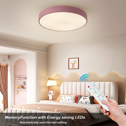 Brilagi - LED griestu gaismeklis ar regulējamu spilgtumu POOL LED/60W/230V 3000-6000K Ø 50 cm rozā + tālvadības pults