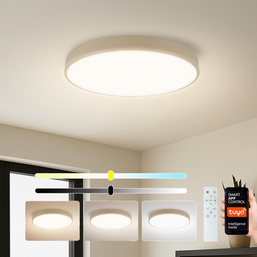 Brilagi - LED dimējams griestu gaismeklis POOL SMART LED/60W/230V 3000-6000K Ø 50 cm Wi-Fi Tuya bēšs + tālvadība