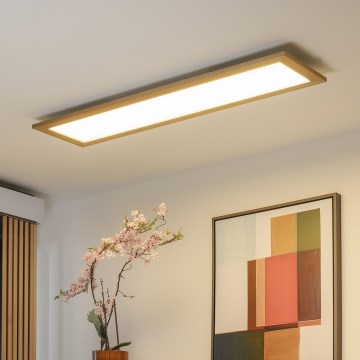 Brilagi - LED dimējams griestu gaismeklis SLIMFRAME WOOD LED/58W/230V 124x34 cm 3000-6000K brūns + tālvadības pults