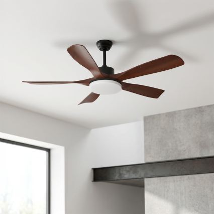 Brilagi - Dimmējams LED griestu ventilators LED/34W/230V 132 cm melns/brūns + tālvadības pults