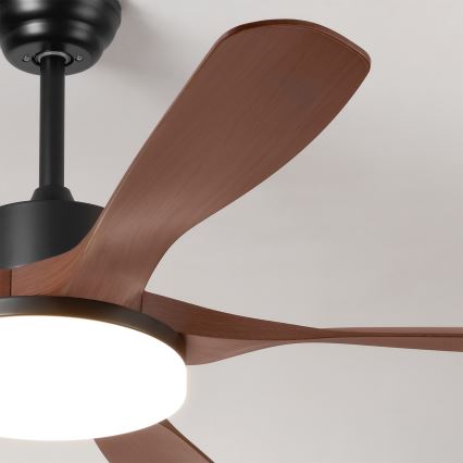Brilagi - Dimmējams LED griestu ventilators LED/34W/230V 132 cm melns/brūns + tālvadības pults