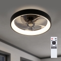 Brilagi - LED dimējams griestu ventilators LED/34W/230V Ø 50 cm melns + tālvadības pults