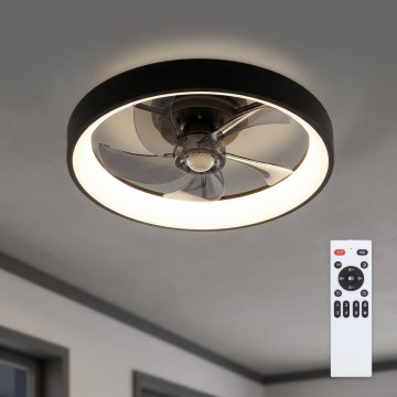 Brilagi - LED dimējams griestu ventilators LED/34W/230V Ø 50 cm melns + tālvadības pults