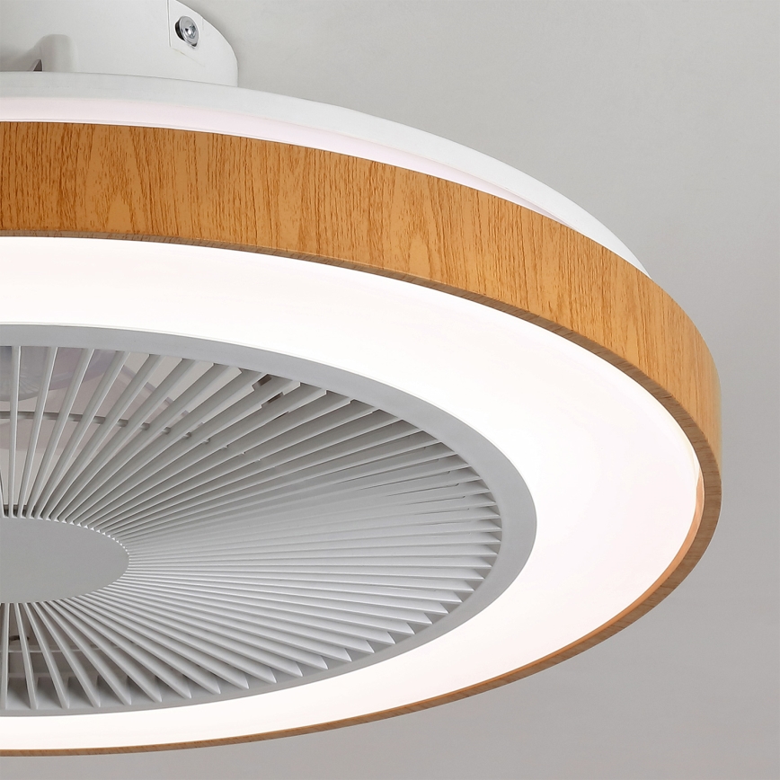Brilagi - LED griestu ventilators ar regulējamu apgaismojumu, 38 W, 230 V, 3000–6500 K, Ø 50 cm, balts/brūns + tālvadība