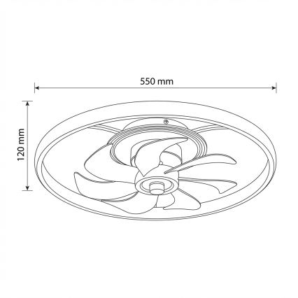 Brilagi - LED aptumšojams griestu ventilators LED/66W/230V 55 cm balts/zelts + tālvadības pults