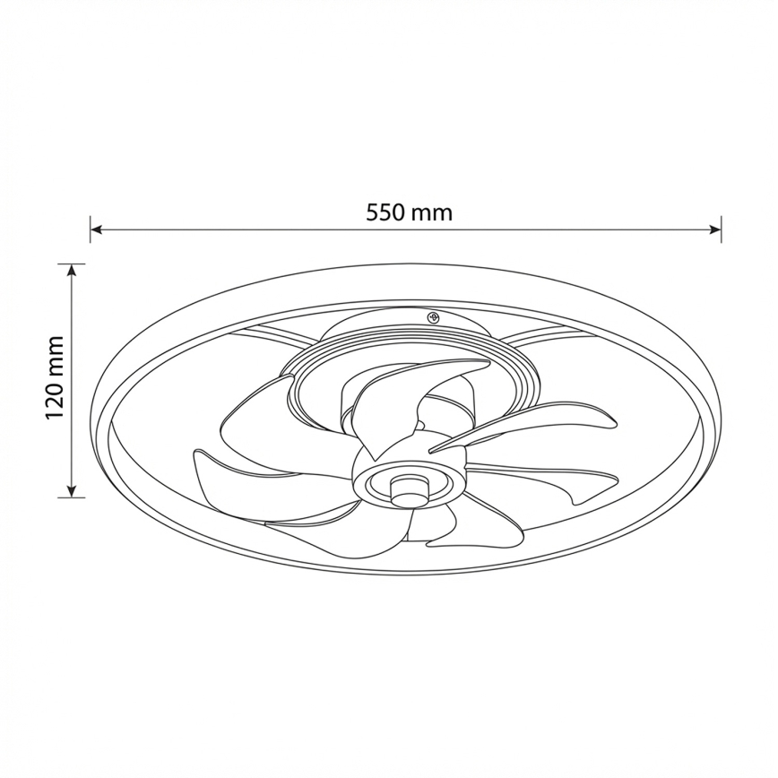Brilagi - LED aptumšojams griestu ventilators LED/66W/230V 55 cm balts/zelts + tālvadības pults