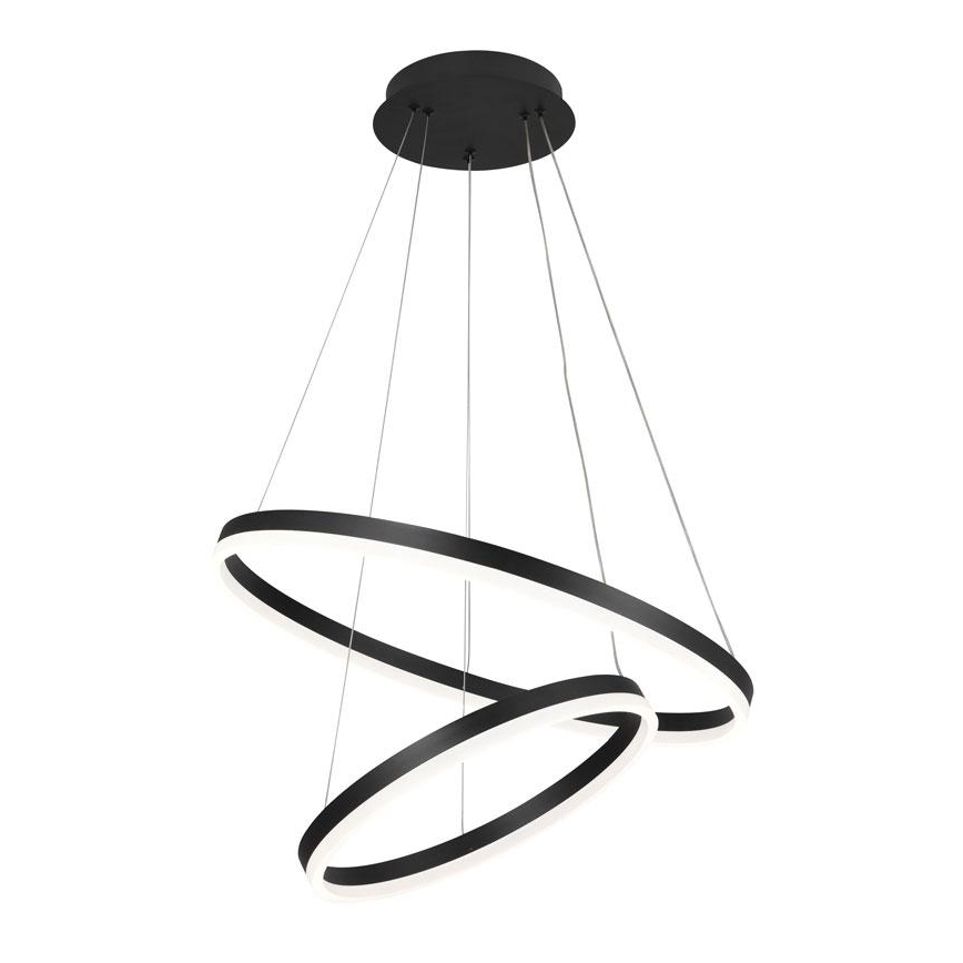 Brilagi - LED lustra ar regulējamu spilgtumu uz troses CIRCLE LED/70W/230V 3000-6500K Ø 60 cm melna + ar tālvadības pulti