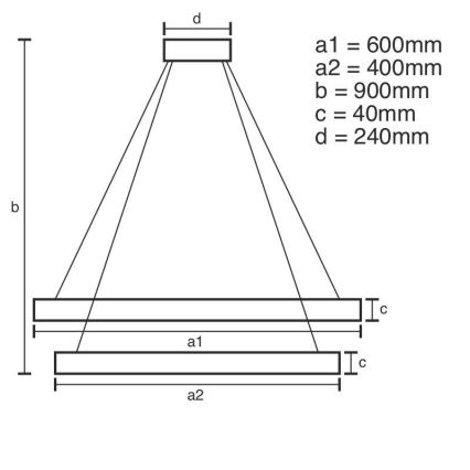 Brilagi - LED lustra ar regulējamu spilgtumu uz troses CIRCLE LED/70W/230V 3000-6500K Ø 60 cm melna + ar tālvadības pulti
