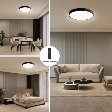 Brilagi - LED griestu gaismeklis ar regulējamu spilgtumu POOL SMART LED/48W/230V 40 cm 3000-6000K Wi-Fi Tuya + tālvadība melns