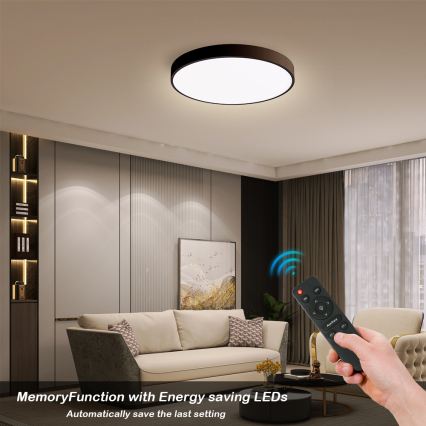 Brilagi - LED griestu gaismeklis ar regulējamu spilgtumu POOL SMART LED/48W/230V 40 cm 3000-6000K Wi-Fi Tuya + tālvadība melns