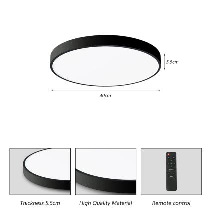 Brilagi - LED griestu gaismeklis ar regulējamu spilgtumu POOL SMART LED/48W/230V 40 cm 3000-6000K Wi-Fi Tuya + tālvadība melns