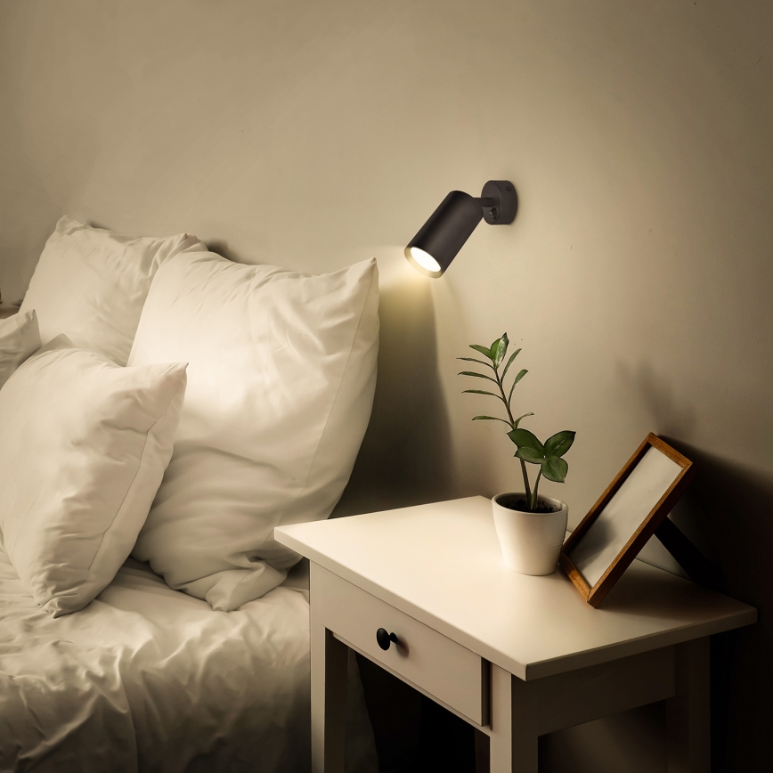 Brilagi - LED RGBW dimējams sienas prožektors SELE 1xGU10/4,8W/230V 3000K melns + tālvadības pults