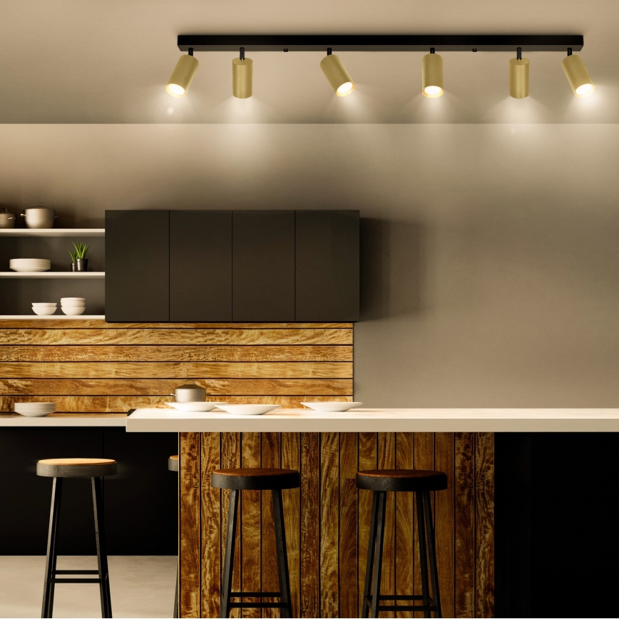 Brilagi - LED dimmējams virziena gaismeklis SELE GOLDEN 6xGU10/6,5W/230V 2700-6500K melns/zelts