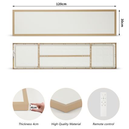 Brilagi - FRAME SMART LED vannas istabas griestu gaismeklis ar regulējamu spilgtumu LED/50W/230V 120x30 cm 3000-6000K IP44 bēšs + tālvadības pults