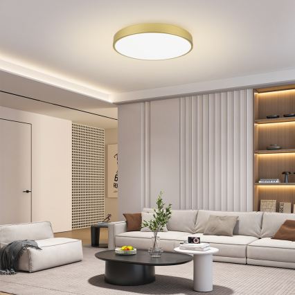 Brilagi - Regulējams LED griestu gaismeklis POOL SMART LED/100W/230V 3000-6000K 80 cm zelta Wi-Fi Tuya + tālvadības pults