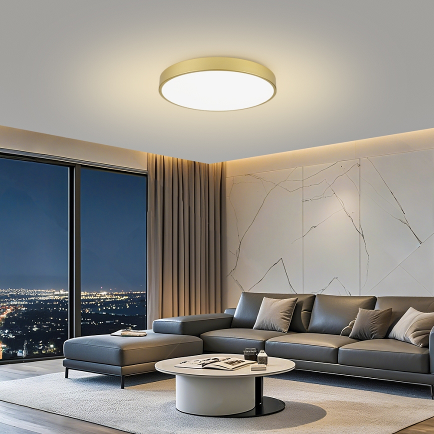 Brilagi - Regulējams LED griestu gaismeklis POOL SMART LED/100W/230V 3000-6000K 80 cm zelta Wi-Fi Tuya + tālvadības pults