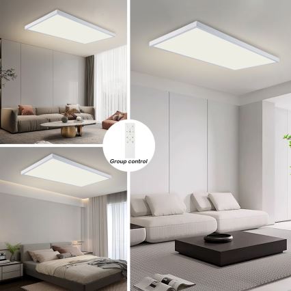 Brilagi - LED ar regulējamu spilgtumu vannas istabas griestu gaismeklis FRAME SMART LED/96W/230V 120x60 cm 3000-6000K IP44 balts + tālvadības pults