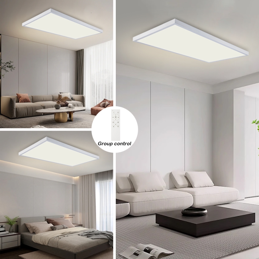 Brilagi - LED ar regulējamu spilgtumu vannas istabas griestu gaismeklis FRAME SMART LED/96W/230V 120x60 cm 3000-6000K IP44 balts + tālvadības pults