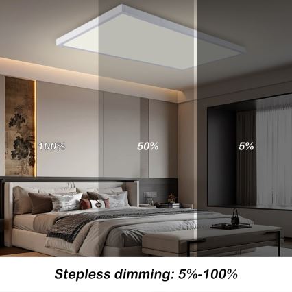 Brilagi - LED ar regulējamu spilgtumu vannas istabas griestu gaismeklis FRAME SMART LED/96W/230V 120x60 cm 3000-6000K IP44 balts + tālvadības pults
