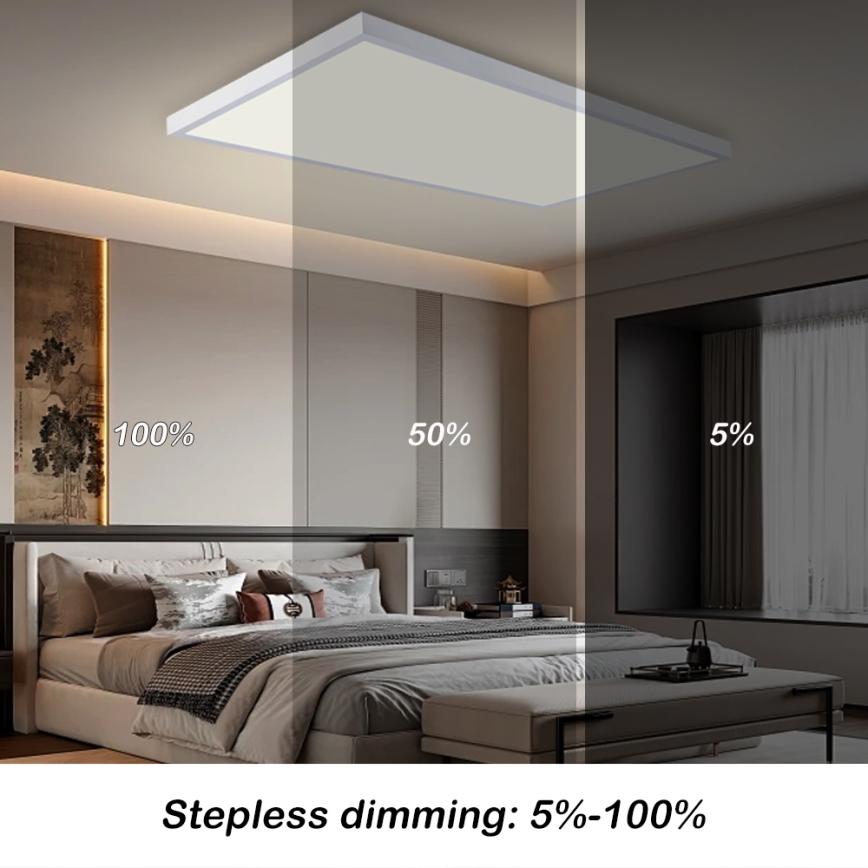 Brilagi - LED ar regulējamu spilgtumu vannas istabas griestu gaismeklis FRAME SMART LED/96W/230V 120x60 cm 3000-6000K IP44 balts + tālvadības pults