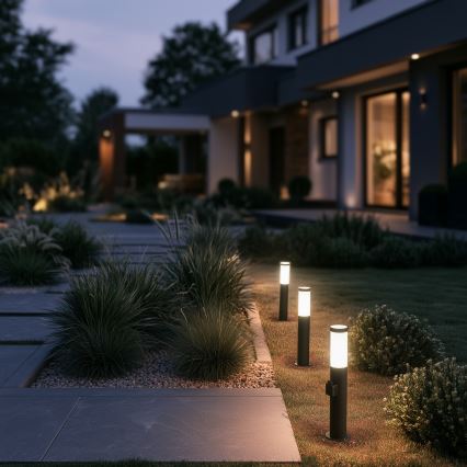 BRILAGI - LED regulējama āra lampa ar kontaktligzdu ELIA 1xE27/6W/230V 2700-6500K IP44 Wi-Fi 50 cm antracīts
