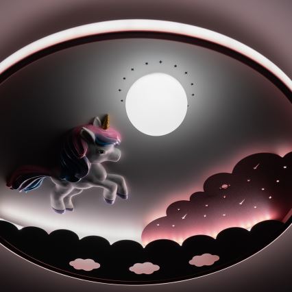 Brilagi - regulējama LED bērnu griestu lampa UNICORN LED/68W/230V 3000-6000K Ø 49 cm + tālvadības pults
