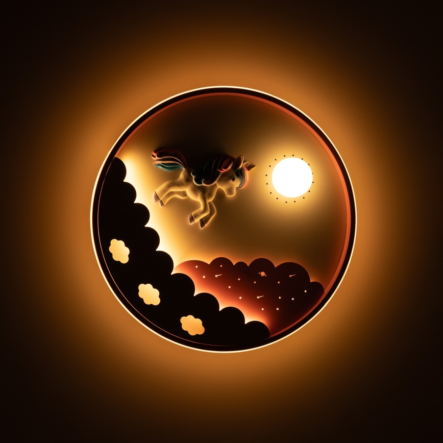 Brilagi - regulējama LED bērnu griestu lampa UNICORN LED/68W/230V 3000-6000K Ø 49 cm + tālvadības pults