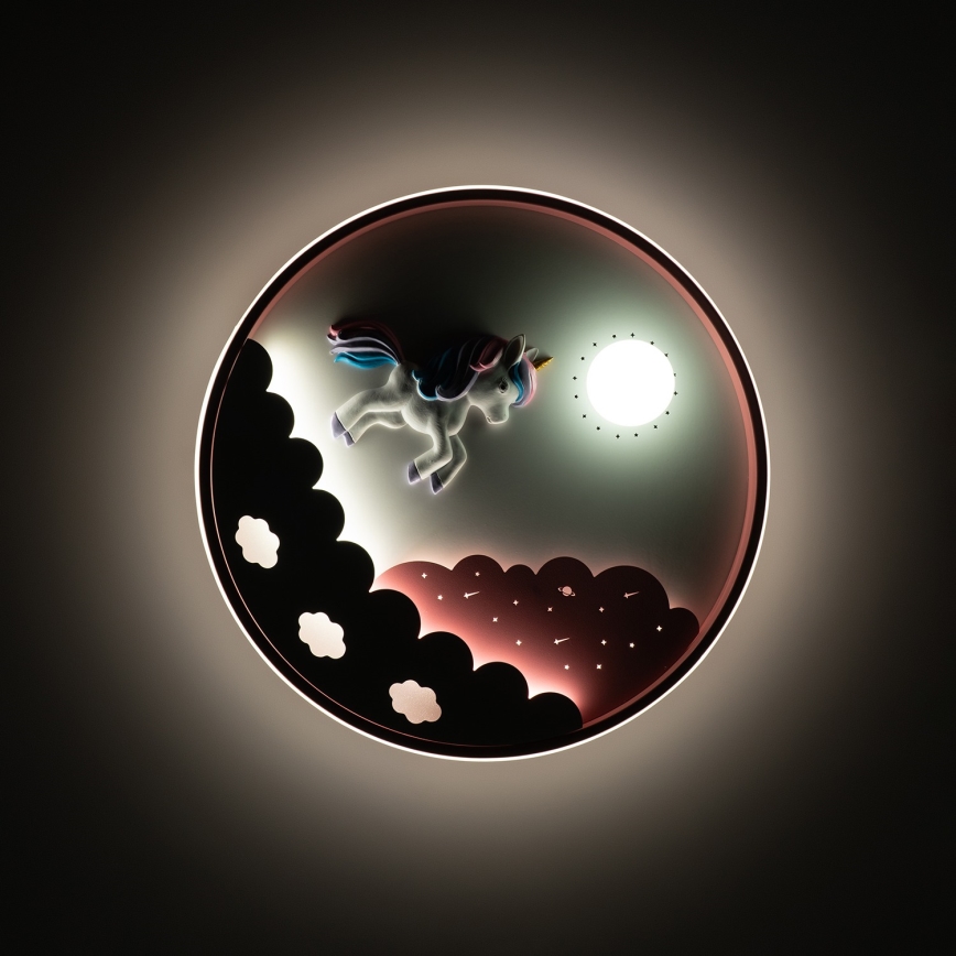 Brilagi - regulējama LED bērnu griestu lampa UNICORN LED/68W/230V 3000-6000K Ø 49 cm + tālvadības pults