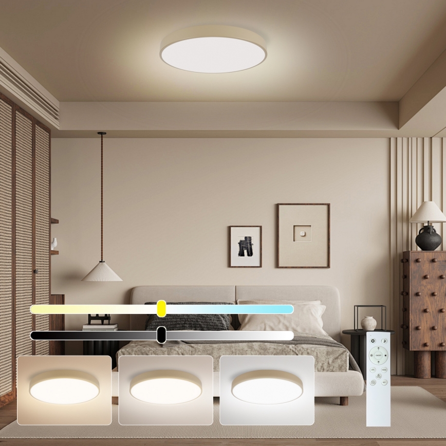 Brilagi - LED dimmējama griesti gaisma POOL SMART LED/48W/230V 3000-6000K, 40 cm, Wi-Fi Tuya, bēšā + tālvadības pults