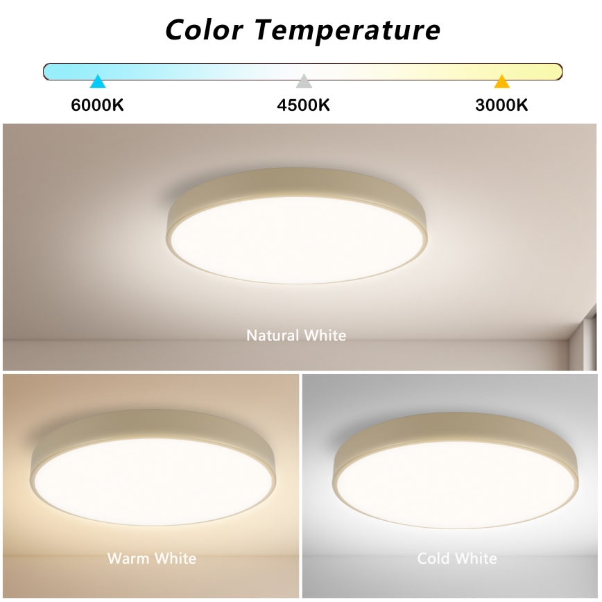 Brilagi - LED dimmējama griesti gaisma POOL SMART LED/48W/230V 3000-6000K, 40 cm, Wi-Fi Tuya, bēšā + tālvadības pults
