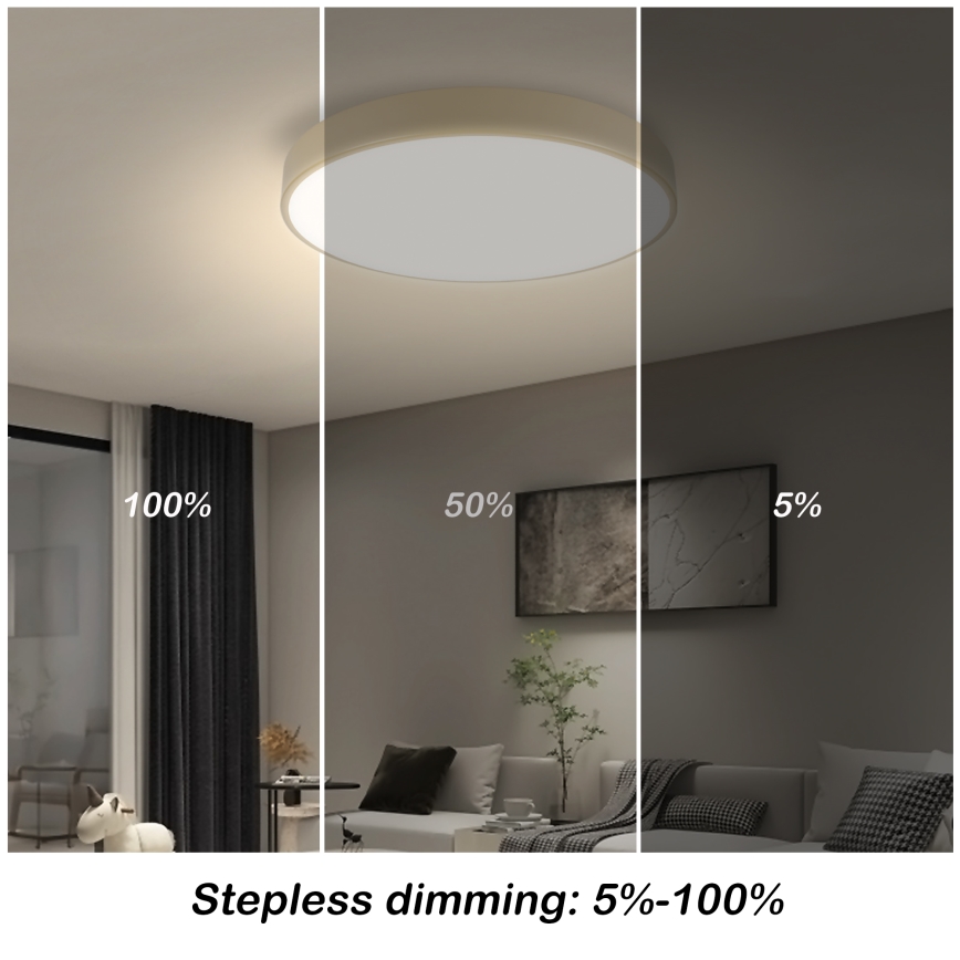 Brilagi - LED dimmējama griesti gaisma POOL SMART LED/48W/230V 3000-6000K, 40 cm, Wi-Fi Tuya, bēšā + tālvadības pults